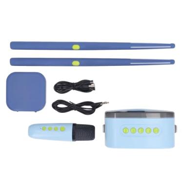 Imagem de Kit de tambor de tambor de ar elétrico kit portátil tambor virtual conjunto com bateria instrumentos musicais para adultos kids bateristas abdomos embutidos na bateria incluíam (Azul-marinho)