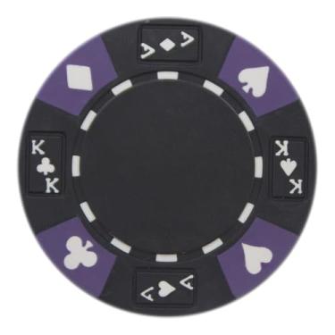 Imagem de Playzaic 14-gram Ace King Premium Poker Chips (50-Pack) Heavy Clay Composite Set - Bulk Blank Casino Chips - No Denominations for Texas Holdem, Blackjack - Betting Game Accessories (Black)