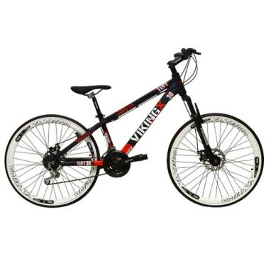 Imagem de Bicicleta Aro 26 Vikingx Tuff Roxo/Laranja 21v Alumínio Freeride Freio