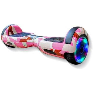 Imagem de Hoverboard Overboard Skate Elétrico Led Rosa Camuflado Nº36