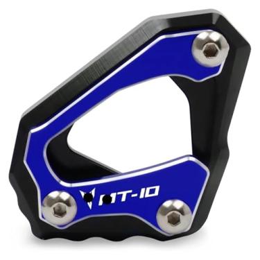 Imagem de BYYINGSUS Placa de suporte de extensão de suporte lateral de pé CNC para motocicleta compatível com Y&AMAHA MT-10 MT 10 MT10 FZ-10 FZ10 R1M R1 M 2015-2023 (azul)
