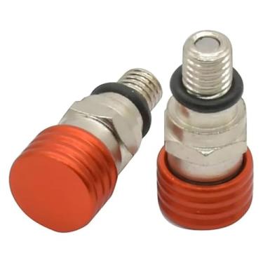 Imagem de BYYINGSUS Válvulas de sangramento de ar de garfo M4x0.7 compatíveis com SX SXF EXC EXCF XC XCF XCW XCFW 150 200 250 300 350 400 450 500 e Hus&qvarna FC TE FE (M4 Laranja)
