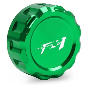 Imagem de Tampa do reservatório mestre do cilindro de fluido de freio traseiro CNC compatível com universal FZ1 FZ 1 FZ1S FZ6 FAZER/FZ6R/FZ6S/FZ6N todos os anos (verde)