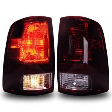 Imagem de MAYELLO Par de luzes traseiras vermelho fumado com lâmpadas para Dodge Ram 1500/2500/3500, 2019-2024 Ram 1500 Classic 2009-2018, lâmpadas traseiras de freio - serve apenas para acabamentos de