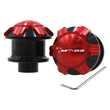 Imagem de BYYINGSUS Compatível com YZF R3 R25 MT03 MT-03 MT25 MT-25 Acessórios de motocicleta CNC Parafusos de suporte deslizante de carretel de braço oscilante (MT03 vermelho)