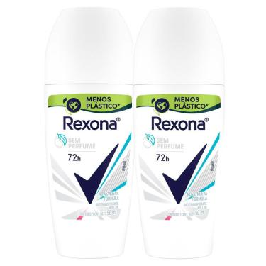 Imagem de Kit 2 Desodorante Rexona Sem Perfume Roll-on Antitranspirante 72h 50ml