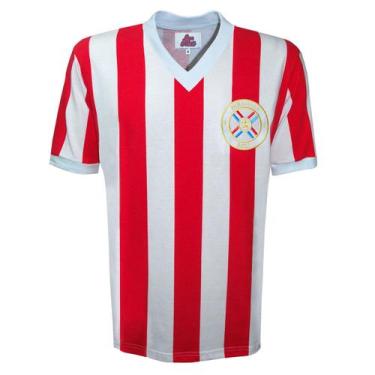 Imagem de Camisa Liga Retrô Paraguai 1953 Branco Vermelho, M