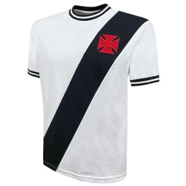 Imagem de Camisa Liga Retrô Vasco 1970's, Branco, Preto, G