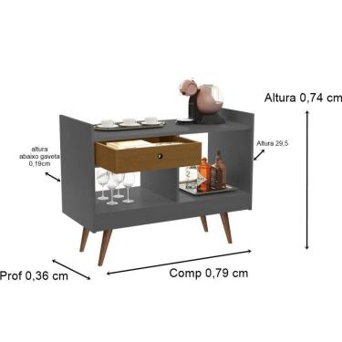 Imagem de Aparador estilo buffet 2 ambientes retrô duda cor onix /