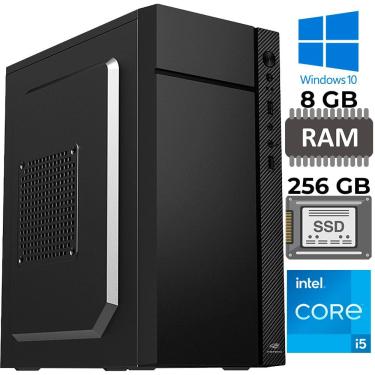 Imagem de Computador Core i5-2400, Memória RAM 8GB, SSD 256GB, Gt-H61 Com Slot M2, Rede Gigabit, MT-34BK, Windows, Mousepad