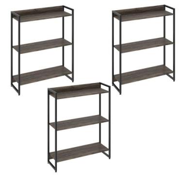 Imagem de Kit 3 Estantes Multiuso Industrial 3 Prateleiras Areta 104x80cm C01 Ca