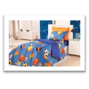 Imagem de Edredom Infantil Futebol Azul  Conforto e Diversão no Quarto do Seu Cr