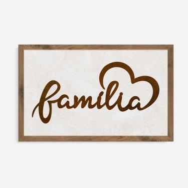 Imagem de Quadro Rústico Família Coração - Artesanato em Madeira - Arks Presente