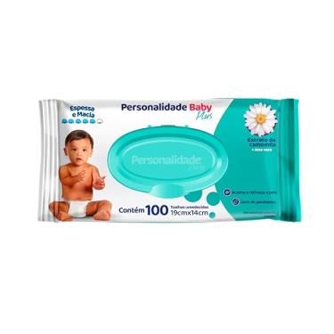 Imagem de Toalha Umedecida Personalidade Baby Plus com Extrato de Camomila e Aloe Vera 100 unidades 19cm X 14cm