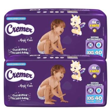 Imagem de Kit 2 Fraldas Descartáveis Cremer Magic Care Hiper XXG 40 Tiras