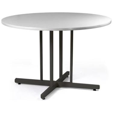 Imagem de Mesa Redonda 1200mm Cinza/preto. Mdf 15mm - SchoolCenter
