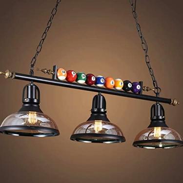 Imagem de Luminária pendente retrô de bilhar industrial E27 com altura ajustável, luminária pendente de metal, ferro forjado, mesa de bilhar, bar, café, mesa de jantar, decoração, luminária pendente,