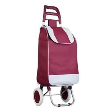 Imagem de Carrinho de Compras Feira Supermercado Reforçado até 30kg(Vinho)