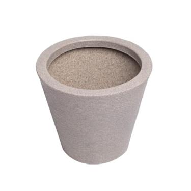 Imagem de Vaso Redondo Grafiato Cor Pedra 42 Litros Splendor Com Tamanho 55 X Ø40 X 26 Durín