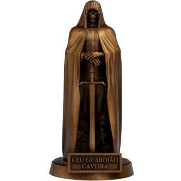Imagem de Estátua Exu Guardião Caveira Imagem Umbanda Candomblé (Cor Cobre Antigo)