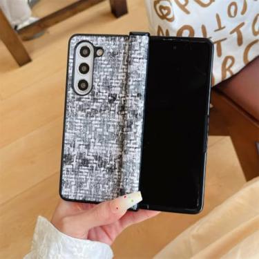 Imagem de Capa protetora de couro com dobradiça e à prova de choque para Samsung Galaxy Z Fold6 (para Samsung Galaxy Z Fold6/cinza)