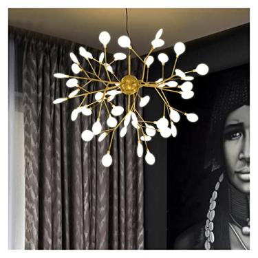 Imagem de Lustre Luminária, Lustre Sala de Estar Lustre Moderno Minimalista Atmosfera Quente Quarto Principal Sala de Jantar (Cor: 36 Cabeças D72h57, Tamanho: FRIO)