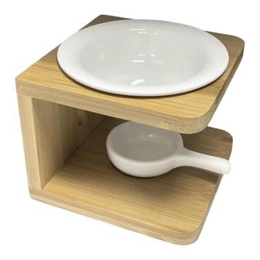 Imagem de predolo Queimador de óleo essencial, forno, castiçal, suporte para velas, suporte para velas, aquecedor derretido para escritório, sala de estar, quarto, Branco