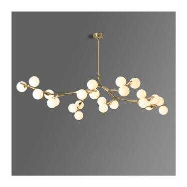 Imagem de Lustre moderno escandinavo de vidro preto dourado com cristal, ideal para sala de estar, restaurante, quarto, luminária interna para decoração elegante de casa