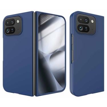 Imagem de YQODSZ Capa dobrável para Google Pixel 10 Pro com protetor de tela frontal, capa protetora ultrafina fosca rígida resistente a arranhões com borda elevada para Google Pixel 10 Pro Fold azul