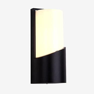 Imagem de Lanterna de parede externa cilíndrica simples e moderna, acabamento preto fosco, corpo da lâmpada, luz de parede 3000K, design de luz quente, lâmpada de parede usada em foyer, quintal, jardi