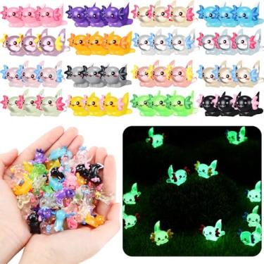 Imagem de WLEAD 96PCS Mini Resin Axolotl Figures - 16 Colors (8 Glow in Dark & 8 Non-Glow) 6 per Color, Dual-Effect Plastic Animals for Aquarium, Fairy Garden, DIY Miniature Landscape Decor