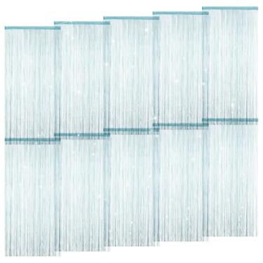 Imagem de Pacote com 10 cortinas de cordão de 99 x 199 cm para portas, divisória de quarto hippie com franjas suspensas, decoração de privacidade, cortinas com glitter para porta, janela, corredor, entrada