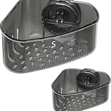 Imagem de Prateleira de sucção de canto de cozinha, organizador de pia triangular sem broca, cesta de drenagem multifuncional para esponja e sabão, suporte de armazenamento adesivo (2)