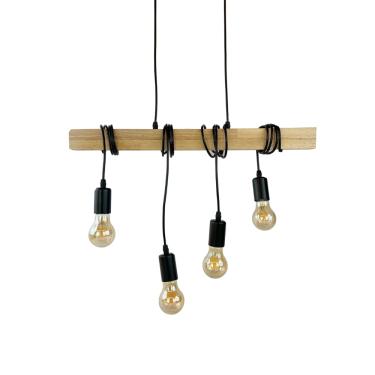 Imagem de Pendente Rústico Retangular Soquetes 60cm 4E27 LA0053 Delis