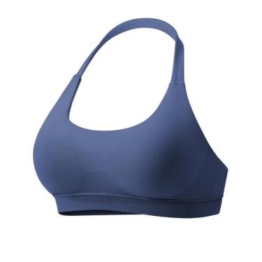 Imagem de Sutiã esportivo feminino VOYJOY Workout Impact Halter azul cinza taman