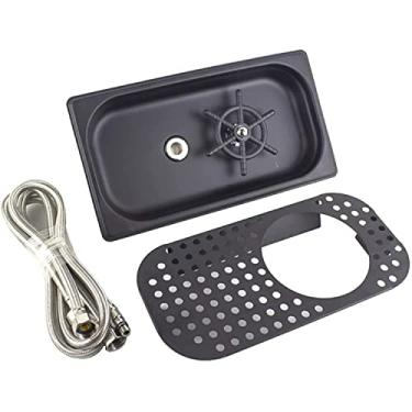 Imagem de Lavador de copos automático de aço inoxidável, lavador de copos, enxaguador de café expresso com dreno de tubo de água e bandeja coletora de aço inoxidável, enxaguador de vidro para pia