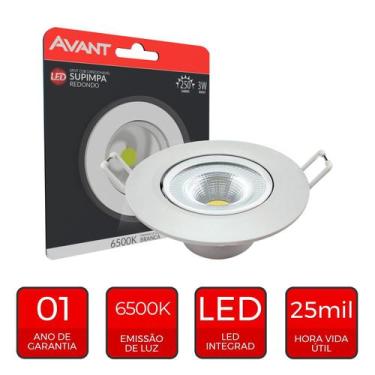 Imagem de Spot Led Authentic Redondo Embutir Branco 3W 250 Lumens Branco Frio 65