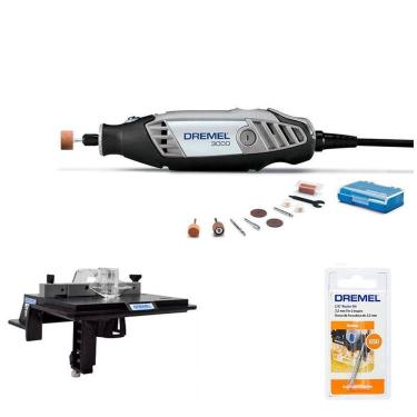Imagem de Kit Micro Retifica Dremel 3000 220V + Suporte Tupia Mesa 231