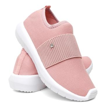 Imagem de Tênis Feminino Estilo Meia Slip On Casual Confortável Leve Respirável – Ideal para Dia a Dia, Caminhada e Trabalho (Rosa, BR, Adulto, Numérico, 37)