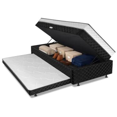 Imagem de Cama Bibox com Baú Solteiro Ortopédica com Cama Auxiliar Conjugada 88x188x51cm Gabi