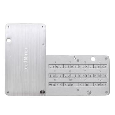 Imagem de Seed Phrase Storage, Crypto Seed Backup 4 Plates Letter 24 Words Bitcoin Crypto Seed Metal Plate, Compatível com BIP39 Hardware Wallets, Ledger, KeepKey, Trezor