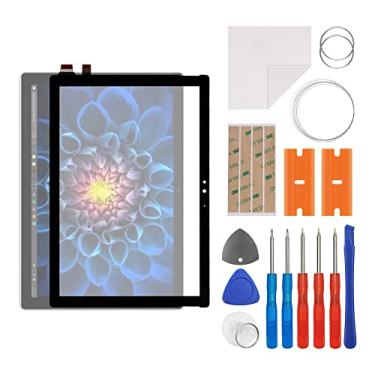 Imagem de SWARK Substituição da lente do painel externo de vidro frontal + OCA compatível com Microsoft Surface Pro 4 1724 V1.0 31.2 cm (sem tela LCD) com kit de reparo
