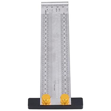 Imagem de Fafeicy Régua de Furo em Forma de T Exata e Portátil de Escala de Marcação Resistente e Durável para Carpinteiros (200mm)