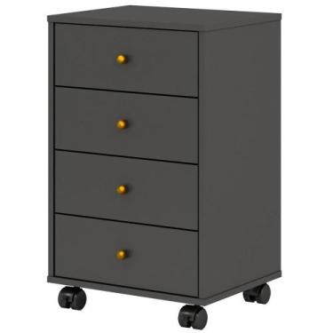 Imagem de Mesa De Cabeceira 04 Gavetas Presence 9070 Grafite Grafite - DEMÓBILE