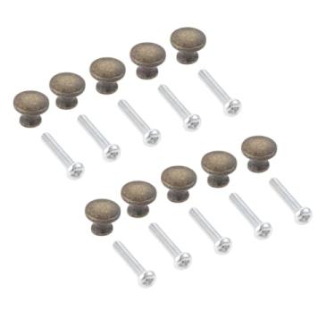 Imagem de Pacote com 10 puxadores de gaveta, caixa de joias antiga, puxadores de madeira, armários de armário, cômoda, armário, baú, puxadores pequenos projetos, ferragens DIY (1 x 0,8 cm)