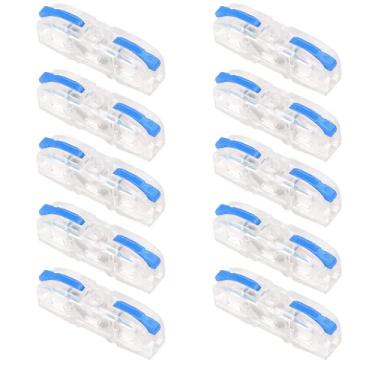 Imagem de 10 peças de conectores de fio de alavanca 1 em 1 conector compacto condutor SPL-1 porcas terminais elétricos para 28-12AWG fio macio e rígido universal
