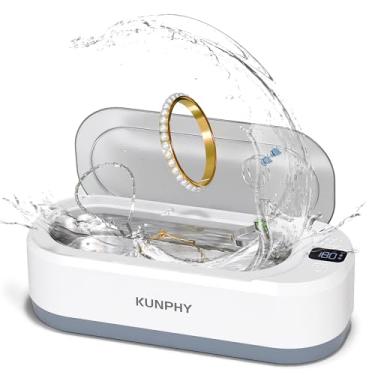 Imagem de KUNPHY Limpador Ultrassônico de Joias Atualizado 350ml 48KHz, Máquina Profissional com 3 Temporizadores Digitais e Toque Sensível para Óculos, Relógios, Anéis e Joias