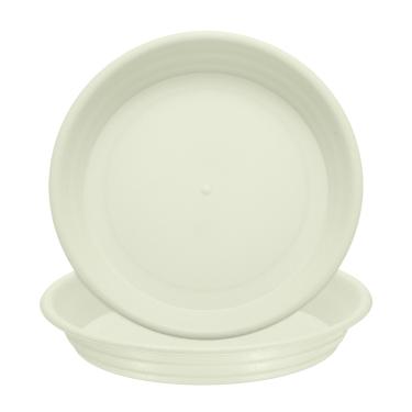 Imagem de 2 peças de pires de plantas de plástico 13,16 cm bandejas de gotejamento redondas pires de vaso de flores base de flores bandeja de drenagem inferior para plantadores internos e externos, bege