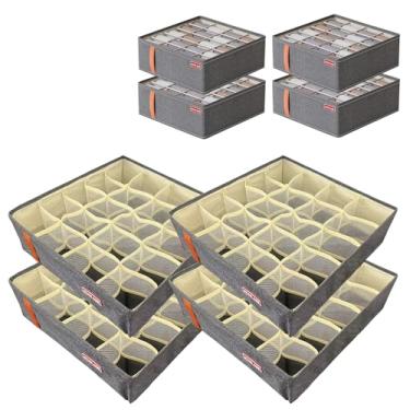 Imagem de Caixa Organizadora Dobrável Com Divisórias Para Guardar Roupa Íntima