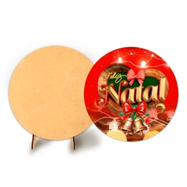 Imagem de Painel Com Elastico Redondo 50cm Natal + Suporte MDF (NAT174)